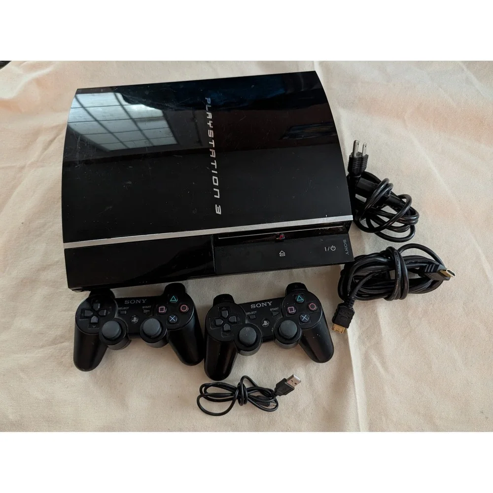 Sony PlayStation 3 PS3 Fat Console 60GB 4 USB Backwards Compatible Bundle